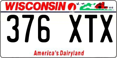 WI license plate 376XTX