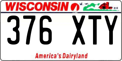 WI license plate 376XTY
