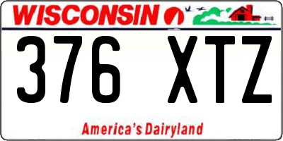 WI license plate 376XTZ