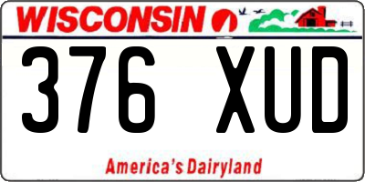 WI license plate 376XUD