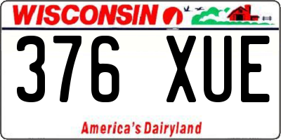 WI license plate 376XUE