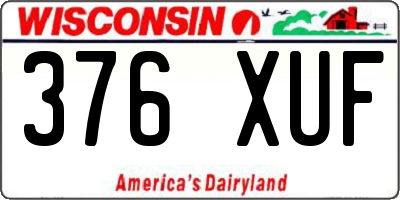 WI license plate 376XUF