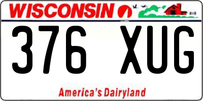 WI license plate 376XUG