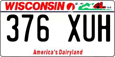 WI license plate 376XUH