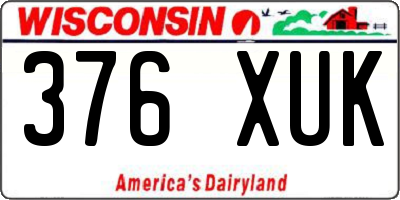WI license plate 376XUK