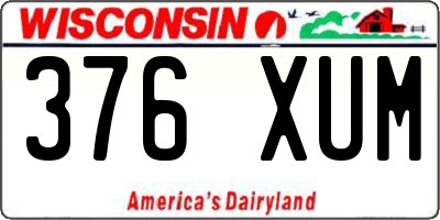 WI license plate 376XUM
