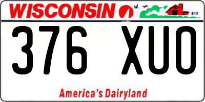 WI license plate 376XUO