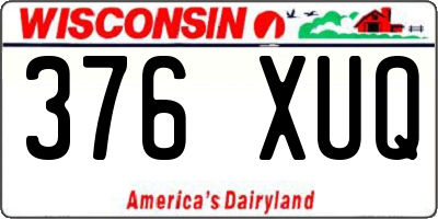 WI license plate 376XUQ