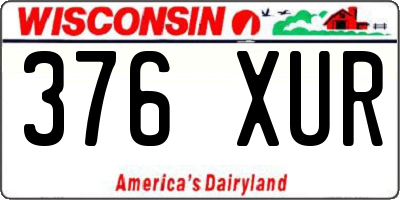 WI license plate 376XUR