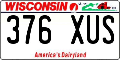 WI license plate 376XUS