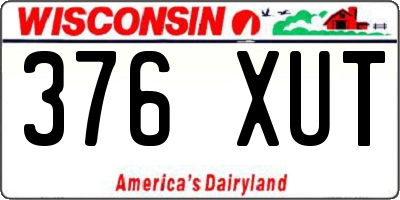 WI license plate 376XUT