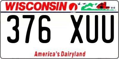 WI license plate 376XUU