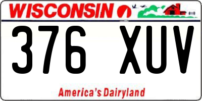 WI license plate 376XUV