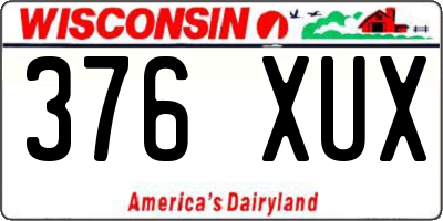 WI license plate 376XUX