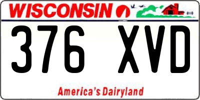 WI license plate 376XVD