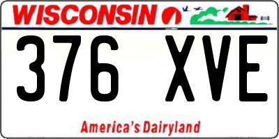 WI license plate 376XVE