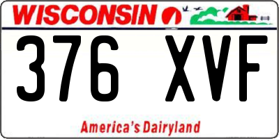 WI license plate 376XVF