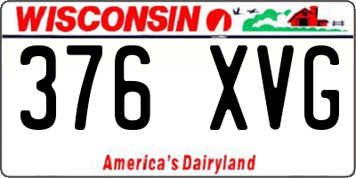 WI license plate 376XVG