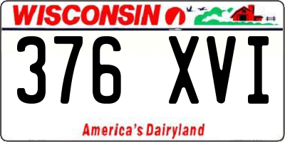 WI license plate 376XVI
