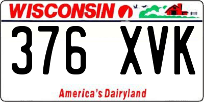 WI license plate 376XVK