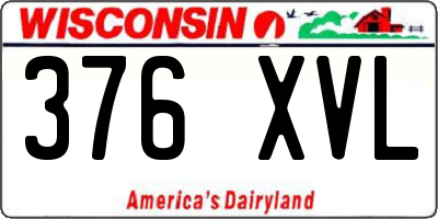 WI license plate 376XVL