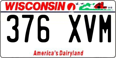 WI license plate 376XVM