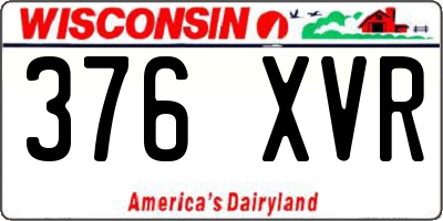 WI license plate 376XVR