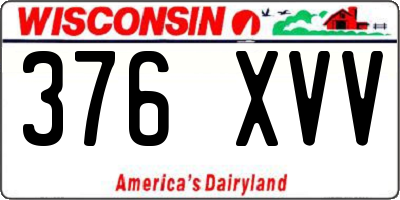 WI license plate 376XVV