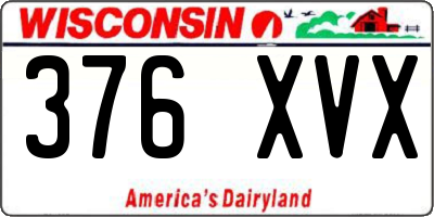 WI license plate 376XVX
