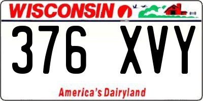WI license plate 376XVY