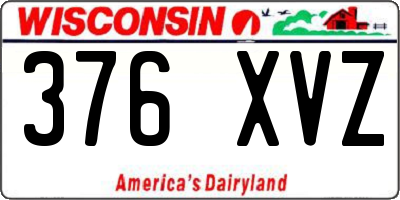 WI license plate 376XVZ