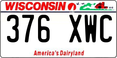 WI license plate 376XWC