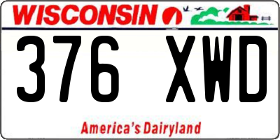 WI license plate 376XWD