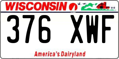 WI license plate 376XWF