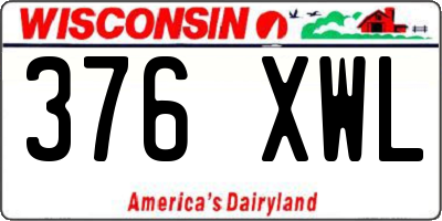 WI license plate 376XWL