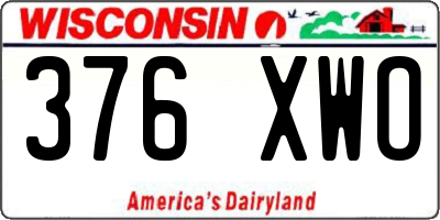 WI license plate 376XWO