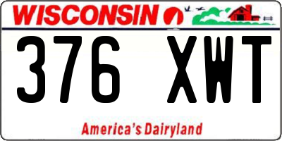 WI license plate 376XWT