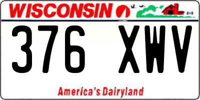 WI license plate 376XWV