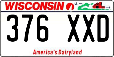 WI license plate 376XXD