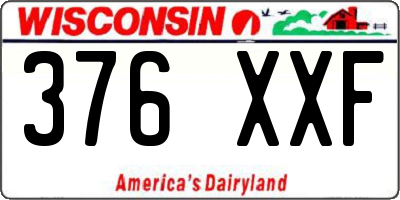 WI license plate 376XXF