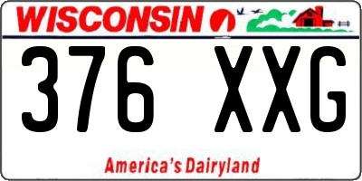 WI license plate 376XXG