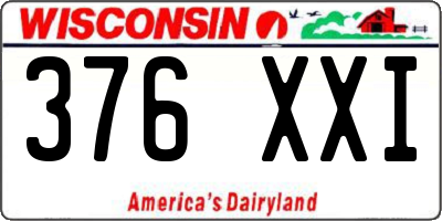 WI license plate 376XXI