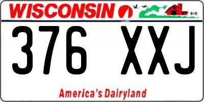 WI license plate 376XXJ
