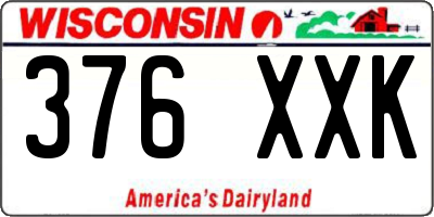 WI license plate 376XXK