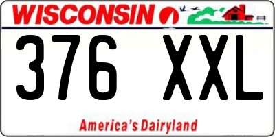 WI license plate 376XXL