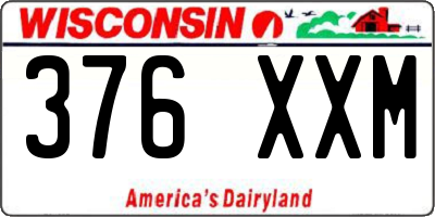 WI license plate 376XXM