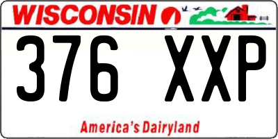 WI license plate 376XXP