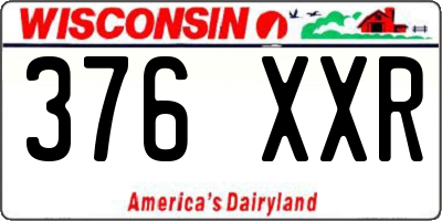 WI license plate 376XXR
