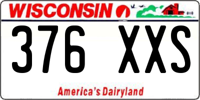 WI license plate 376XXS