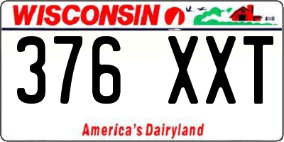 WI license plate 376XXT